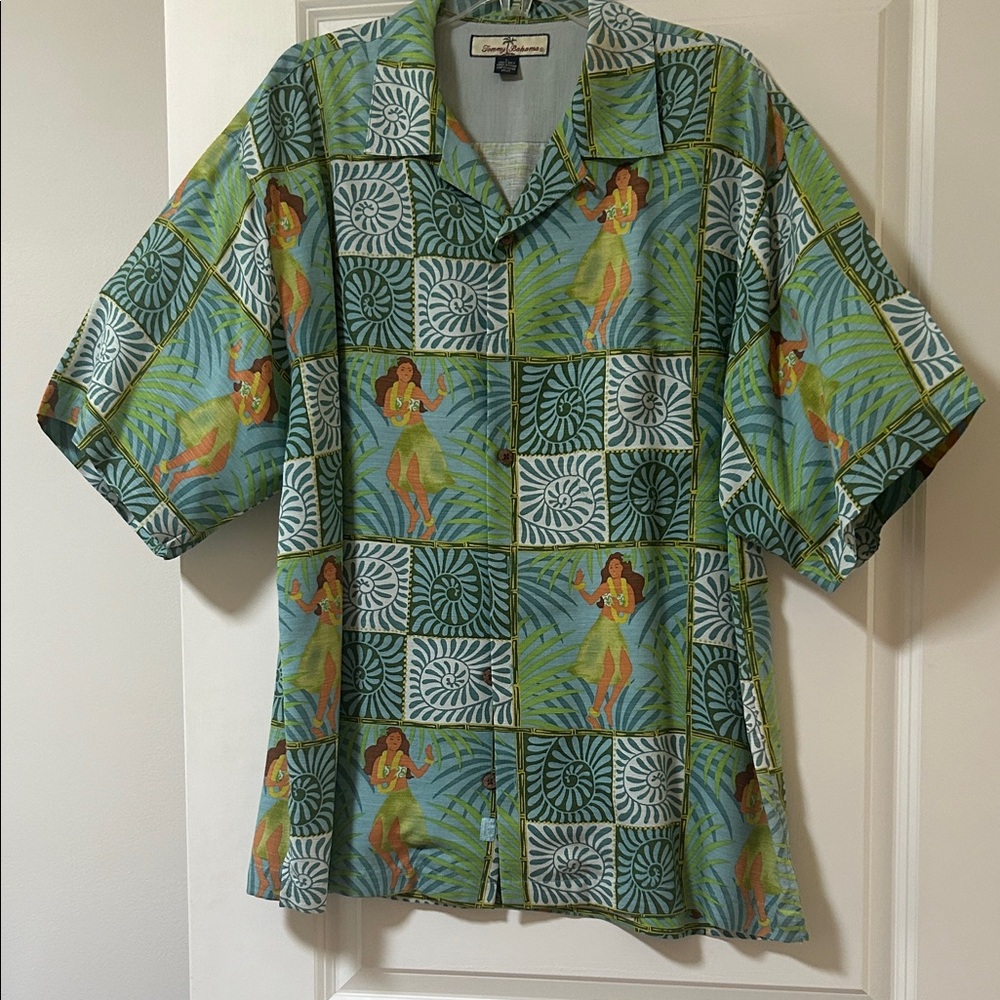Tommy Bahama Tropical Green and Blue Shirt